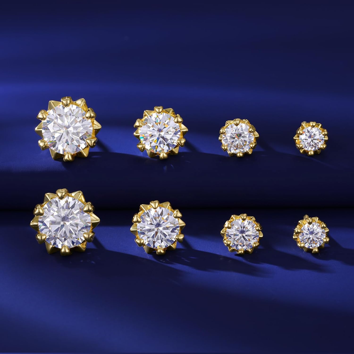 Moissanite Snowflake Stud Earrings Screw Back for Women 0.6-2.0ct 4-8mm 18K White/Gold Plated 925 Sterling Silver D Color VVS1 Clarity Moissanite Heart Earrings - Image 9