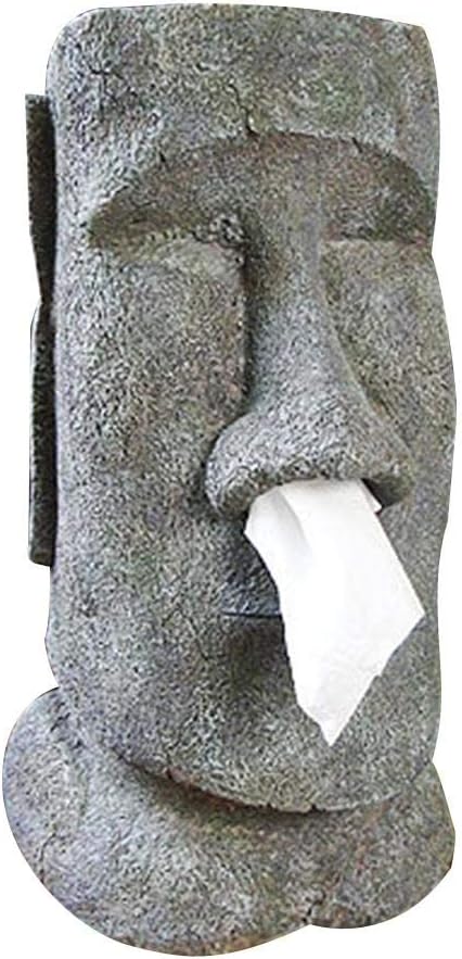 MezoJaoie Tissue Box Holders, MOAI Easter Island Stone Face Portrait Tissue Box Tissue Organizer