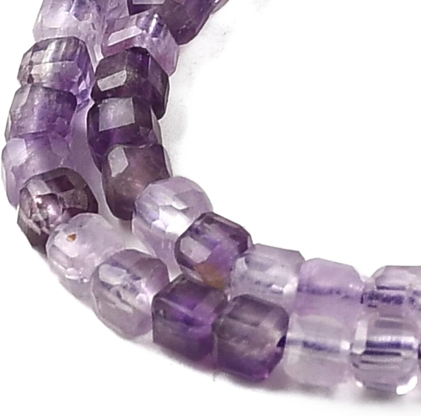 LiQunSweet 340 pcs 2.5mm Purple Natural Amethyst Cube Beads Square Polygon Gemstone Spacer Beads for DIY Jewelry Bracelet Necklace Crafts Phone Keychain Decor