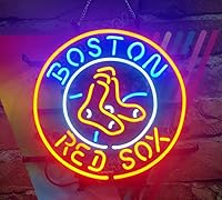Vista 1 de Queen Sense Lámpara de neón de 14"x14" Red Sox Neon Sign Light Man Cave Bar Pub Beer Gift Neon Lamp A114BRS