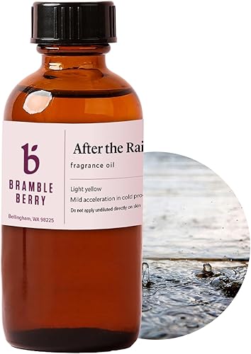 Bramble Berry After The Rain - Aceite de fragancia de 2 onzas, aroma fresco a tierra con ozono, notas verdes para jabón, velas, bombas de baño y