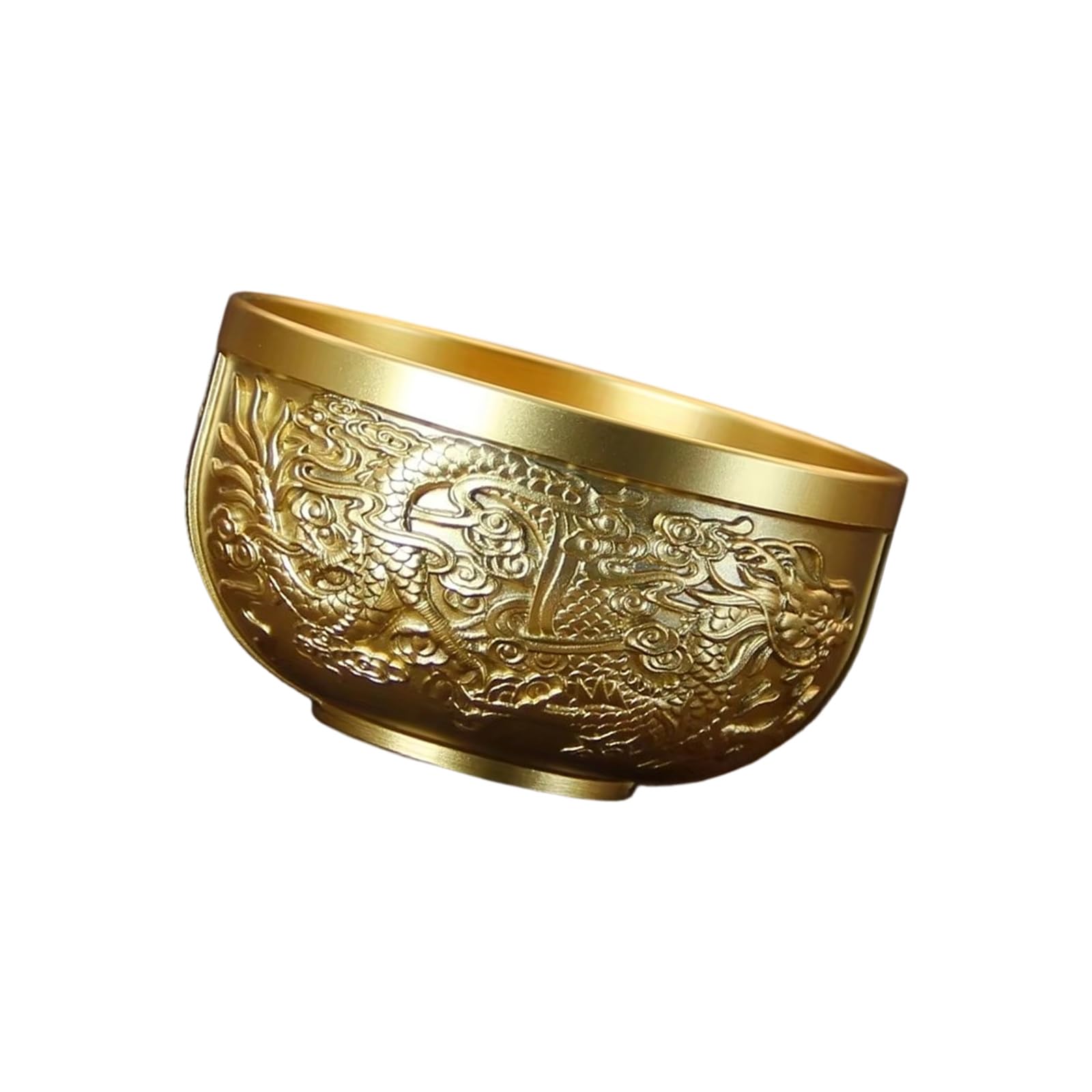 hogtnd Golden Brass Bowl Copper Decorative Bowl Serving Bowls Blessing Fengshui Ornament Buddhist Altars Accessories Serving