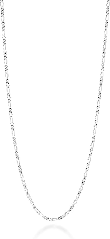 Collar de cadena de eslabones Figaro con corte de diamante de 1,5 mm chapado en oro de 18 quilates de plata de ley 925 italiana maciza para mujeres y hombres, fabricado en Italia