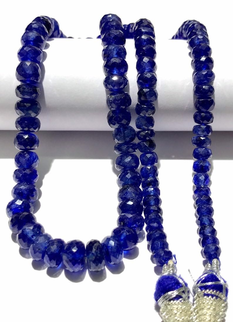Saphir bleu naturel perles à facettes haut de gamme pour création de bijoux uniques