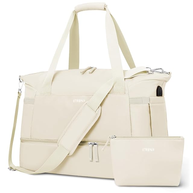 ETRONIK Gym Bag for Women Personal Item Travel Bag with Shoes Compartment Weekender Overnight Duffel Bag with Wet
