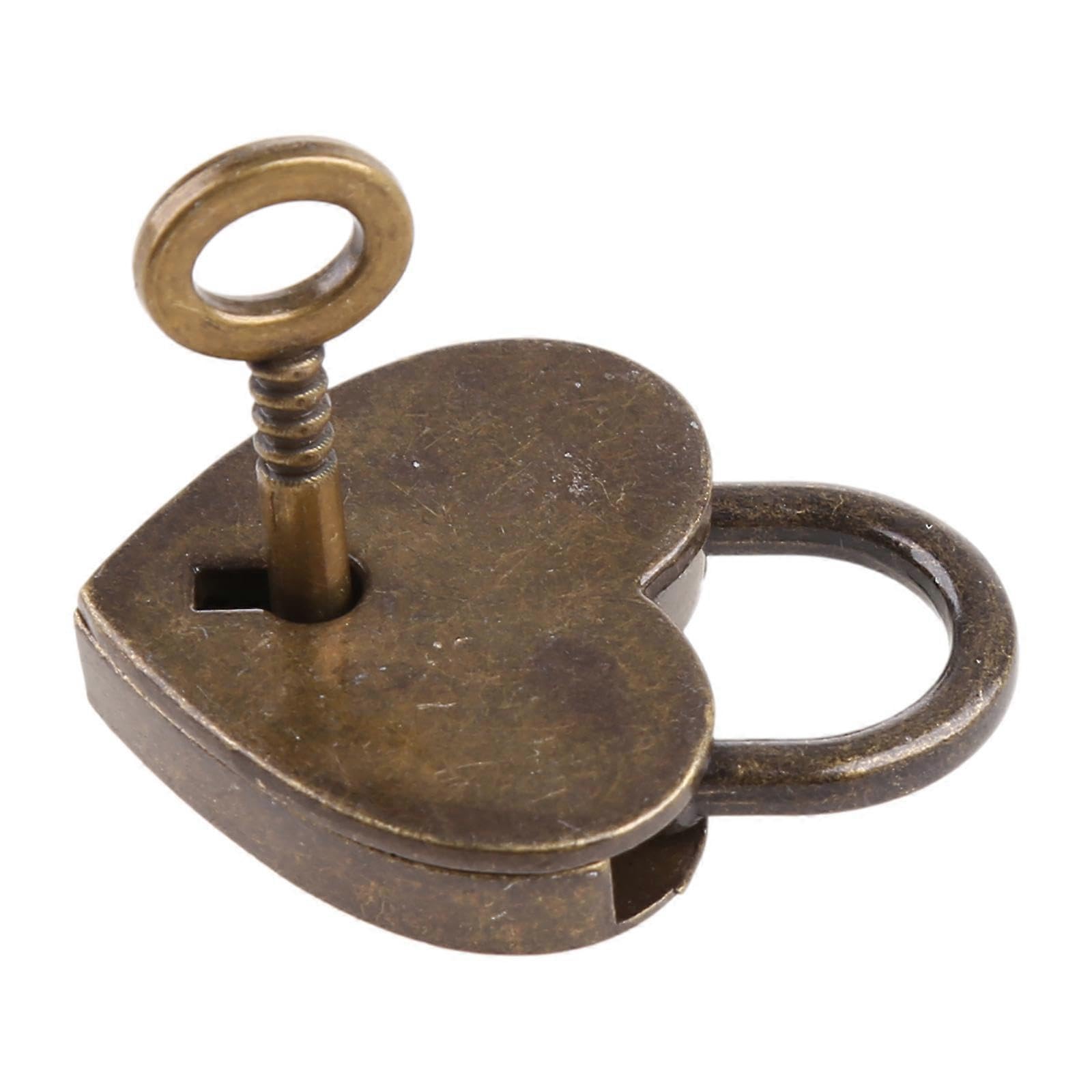 Love Heart Shaped Padlock Diary Book Luggage Heart Shape Mini Lock with Key