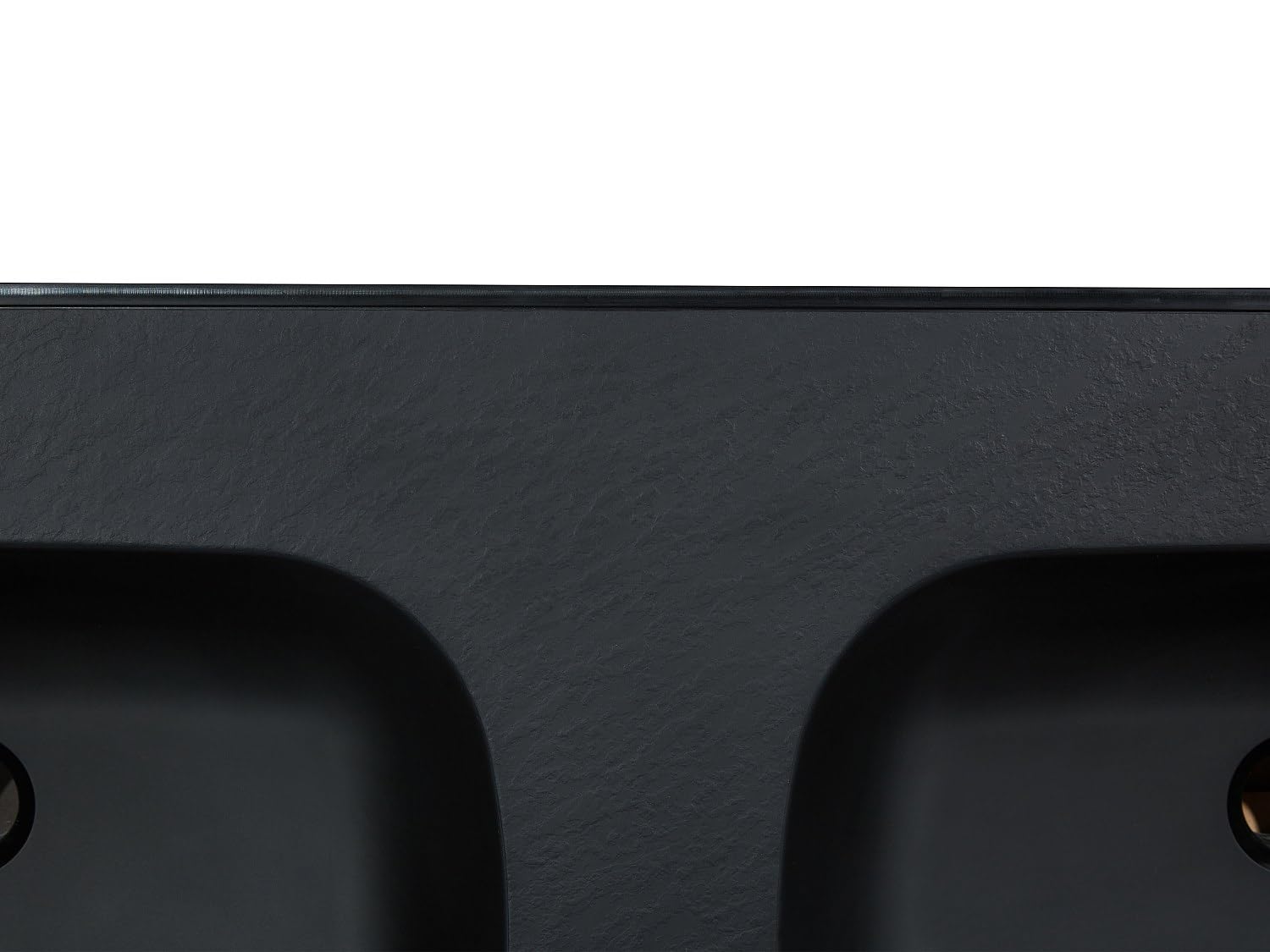 Vente-unique - Lavabo empotrado Atiwa - L 120cm x A 46cm x H 14.5cm - resina - negro