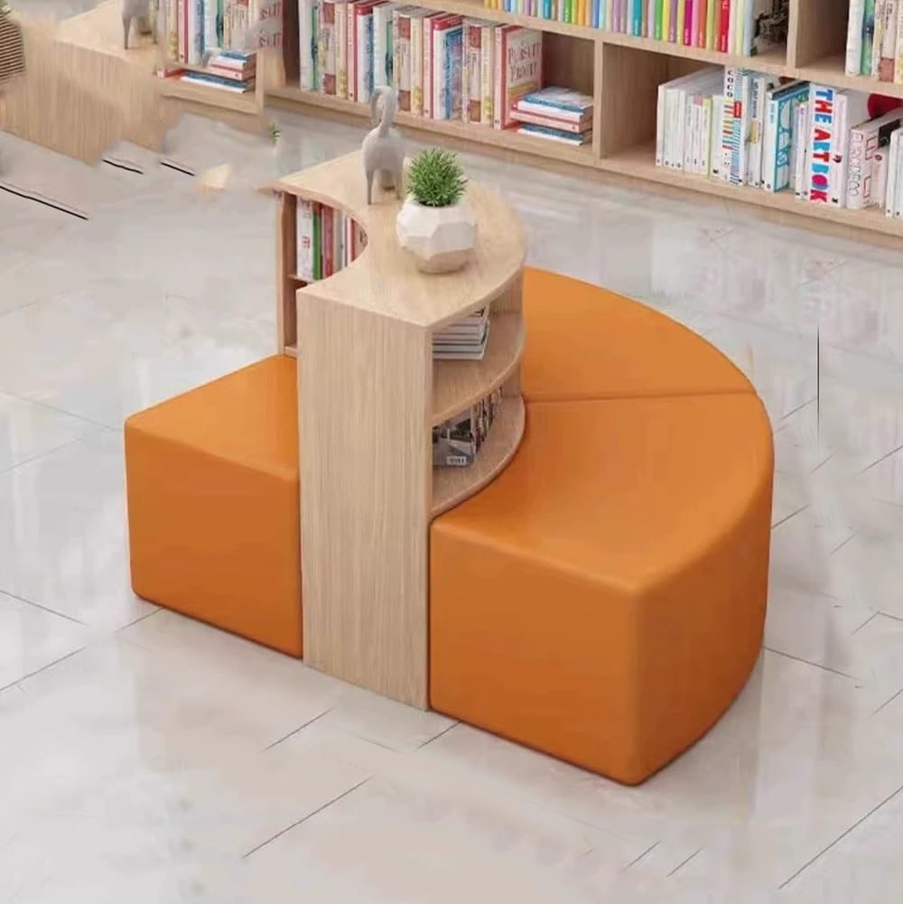 GTHTUHFD Creative Reading Nook Bench With Bookshelf, Modern Lounge Seating For Library, Study Room & Living Room,A