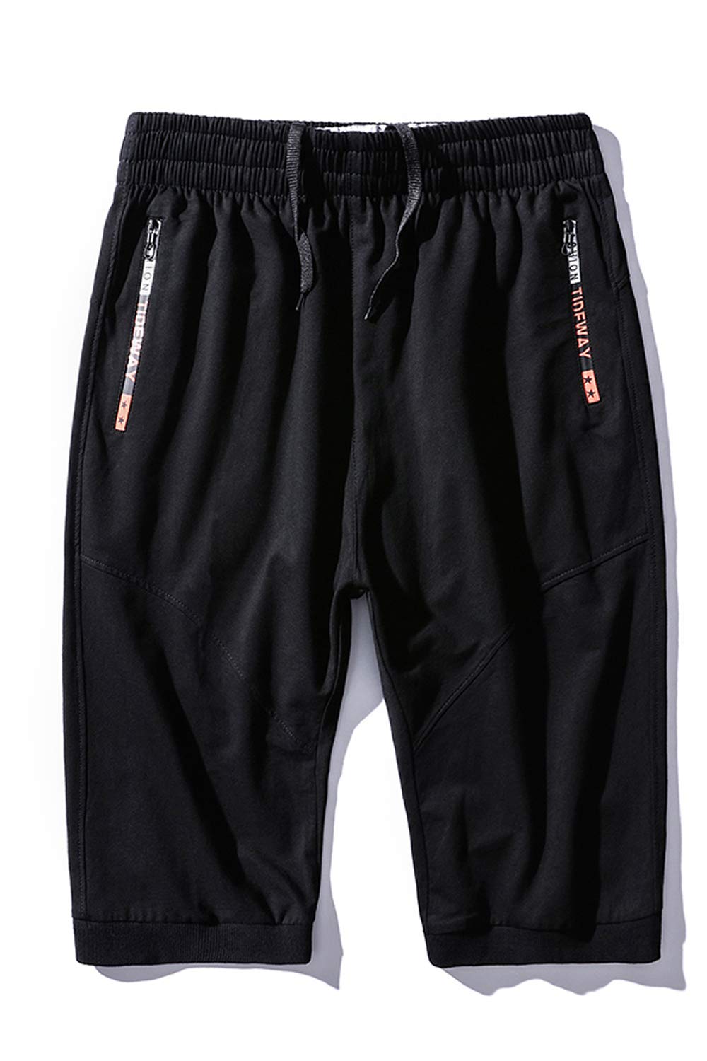 Mr.Stream Men's Workout 3/4 Jogger Casual Pants Lounge Sweat below Knee Fleece Summer Gym Shorts for Athletic