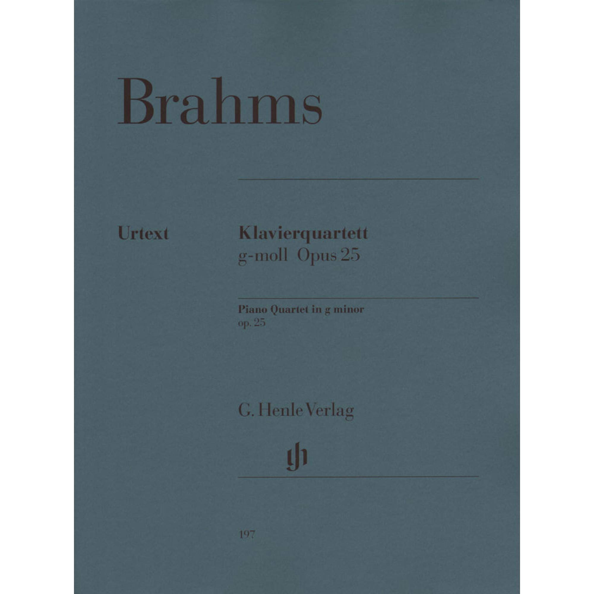 Brahms: Piano Quartet in G Minor, Op. 25: BRAHMS JOHANNES