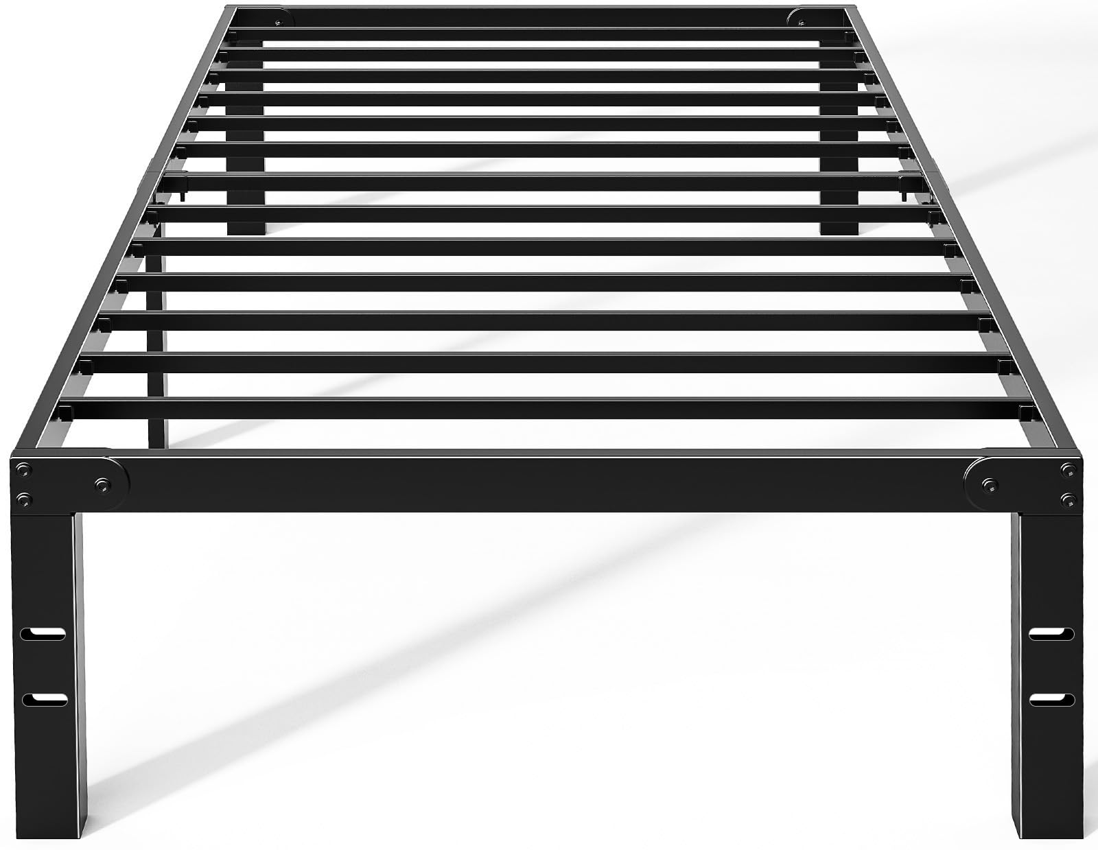 OLIXIS Metal Twin Bed Frame - 14in High with Storage Space No Box Spring Needed with Sturdy Steel
