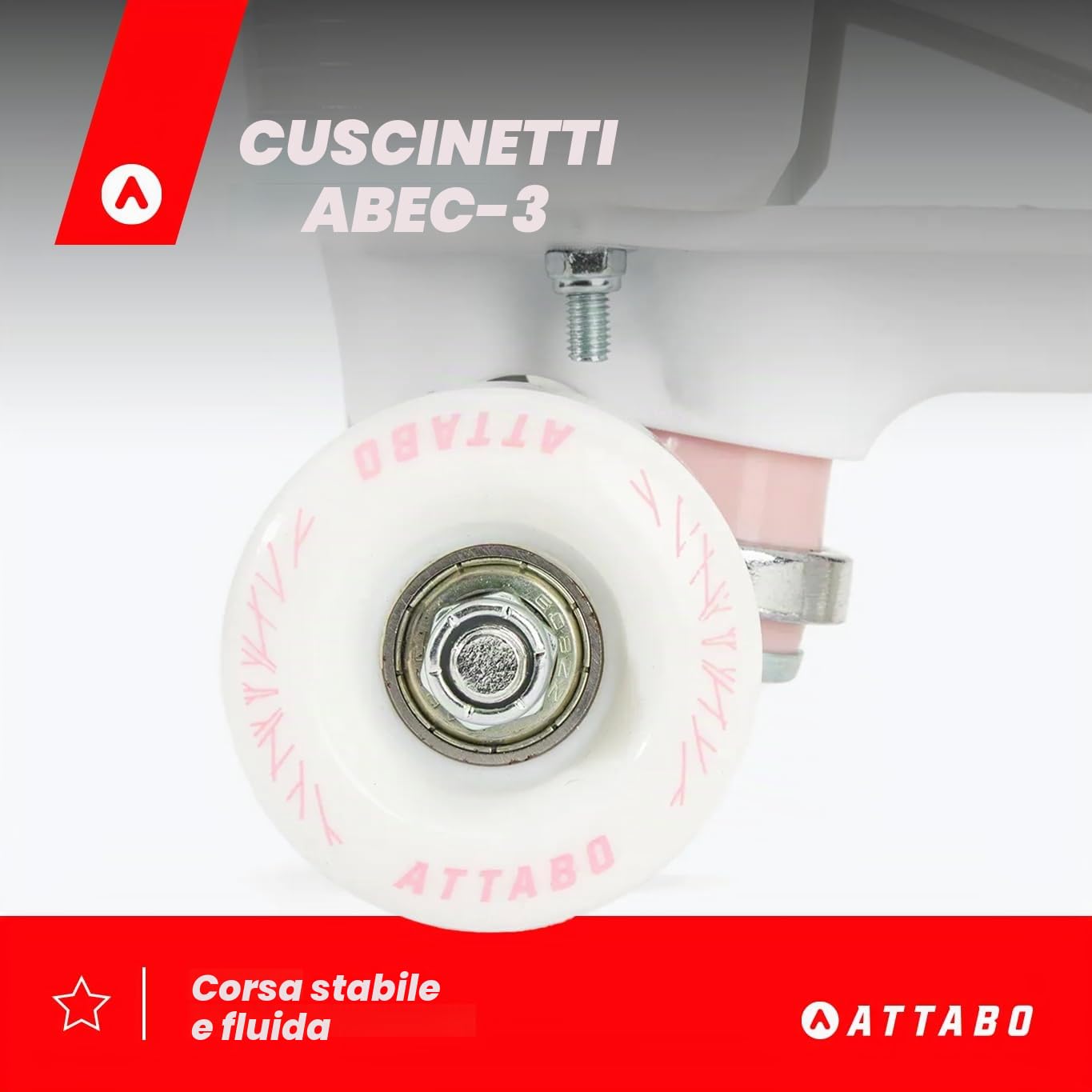 ATTABO Serena Pattini a rotelle da donna Regolazione taglia EU ABEC-3 Lama in alluminio Tomaia in pelle 82A 36-41EU
