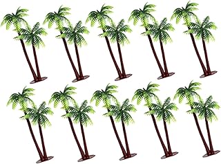 BRIGHTFUFU 20pcs Fish Tank Faux Plants Artificial Coconut Tree Coconut Tree Model Tree Building Model Mini Scene