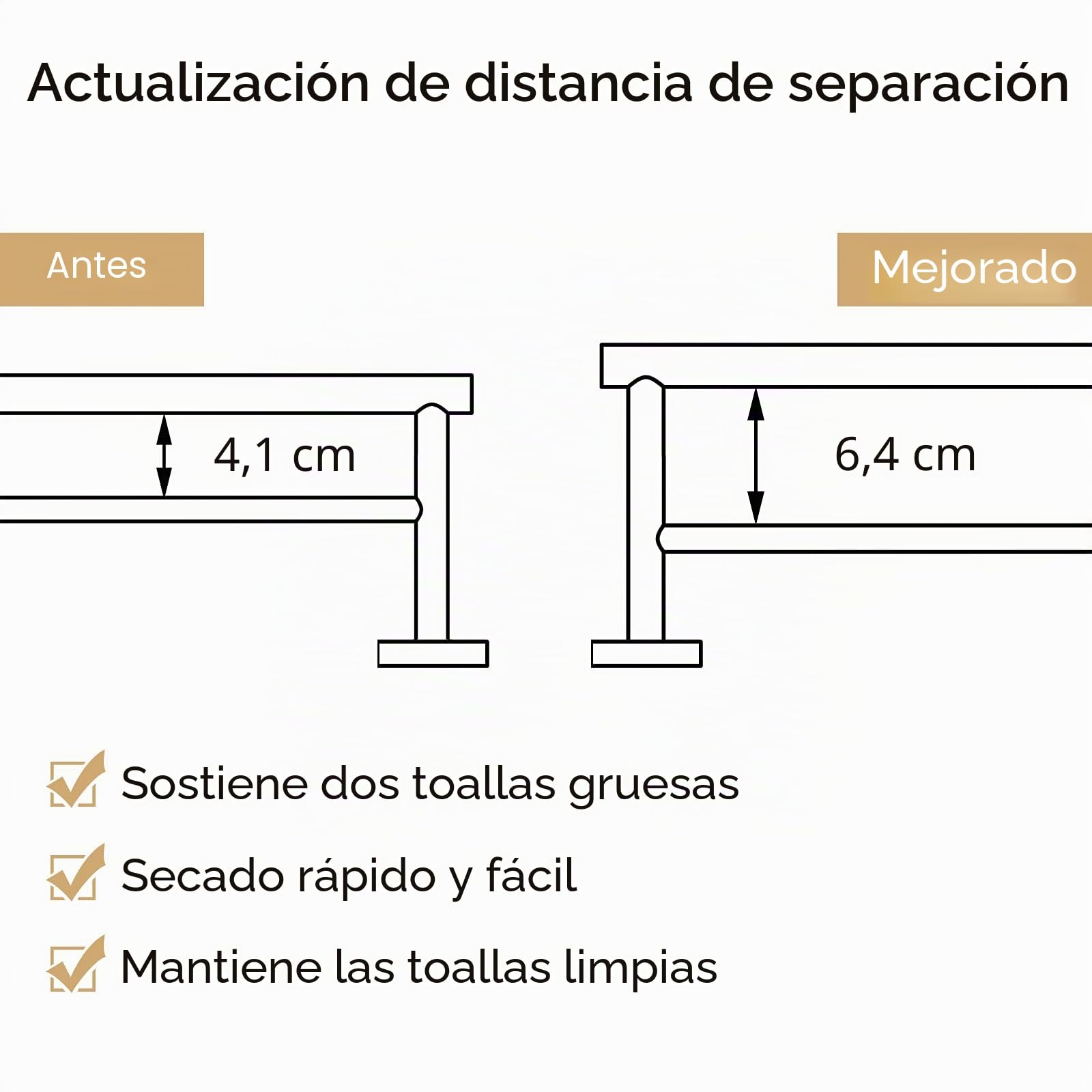 KES Toalleros Dobles de Baño Toalleros de Baño con 2 Barras Pared 60cm Toallero Acero Inoxidable SUS304 Acabado Pulido, A2001S60
