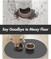 Vista 3 de Tapete absorbente para perros para comida y agua, tapete de alimentación de mascotas de secado rápido, sin manchas, ideal para bebedores desordenados
