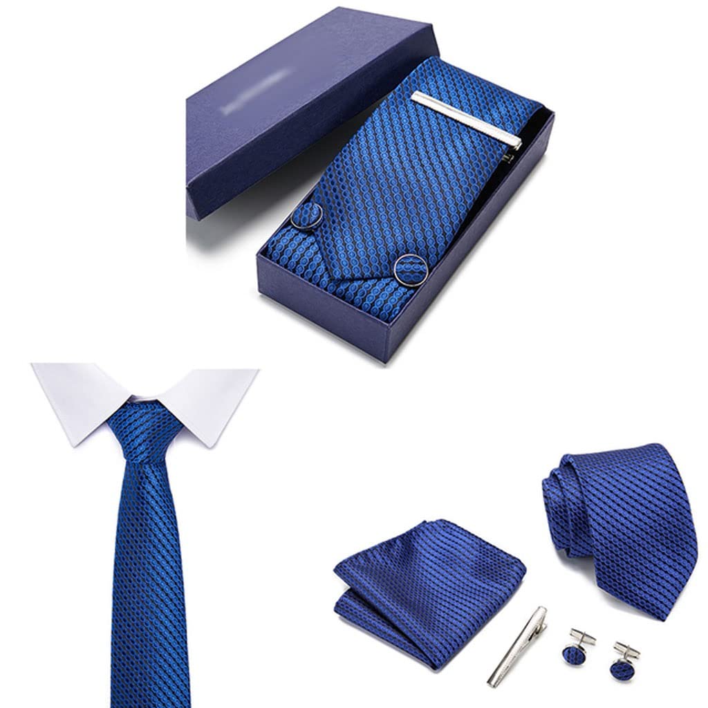 Manschettenknöpfe mit Geschenkbox Jacquard gewebte Krawatten-Set für Herren Hochzeitsfeier Geschenkbox Krawatten-Set