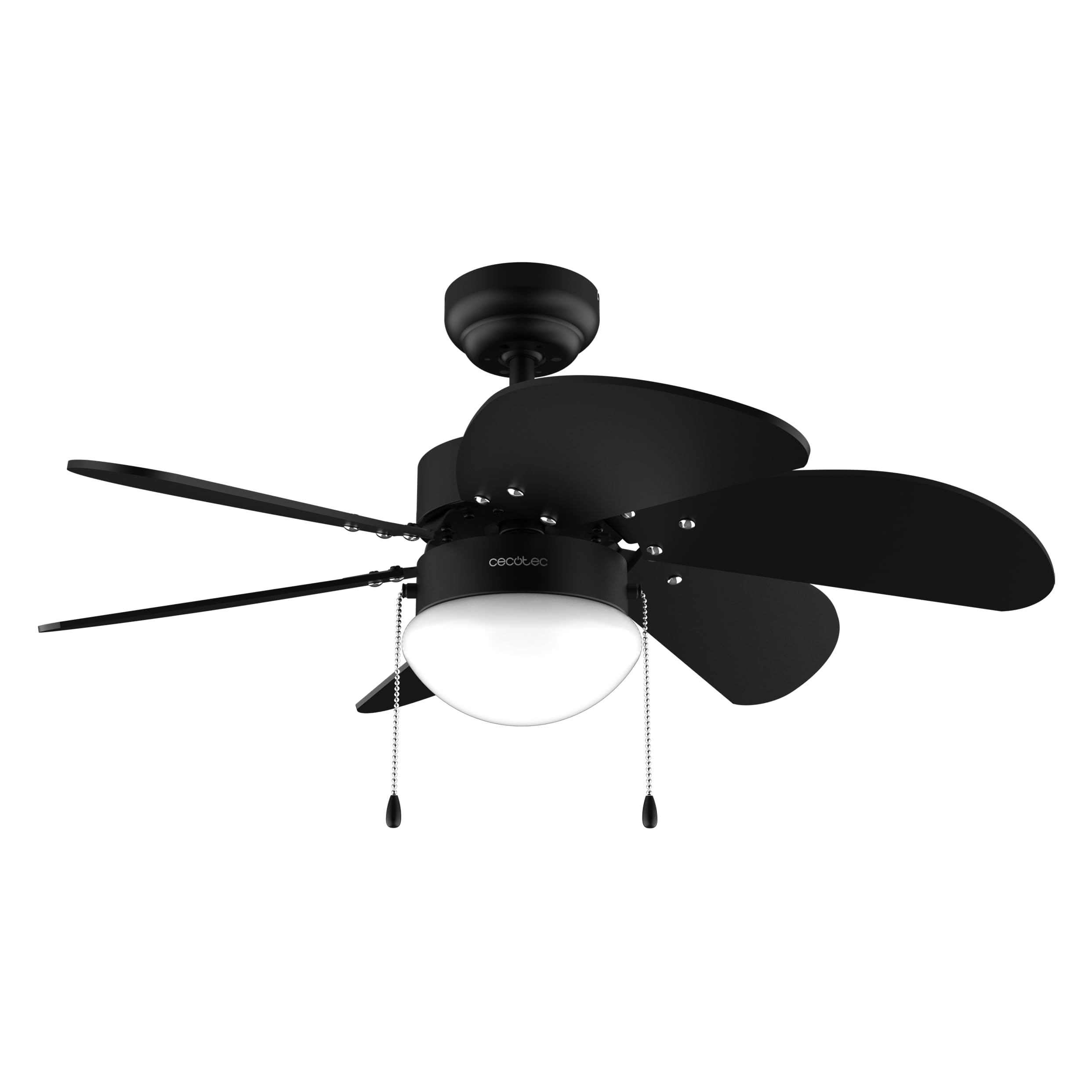 Cecotec - Ventilateur de Plafond avec Lumière EnergySilence Aero 3600 Vision Full Black - 50 W, Diamètre 91 cm, Ampoule non Incluse, 3 vitesses, 6 Pales, Mode Été/Hiver, Design Élégant