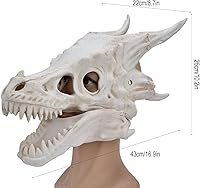 Vista 4 de Máscara de Halloween, accesorios de cosplay de dinosaurio de látex, ecológica, cómoda de llevar, muy adecuada para fiestas de Halloween, regalos