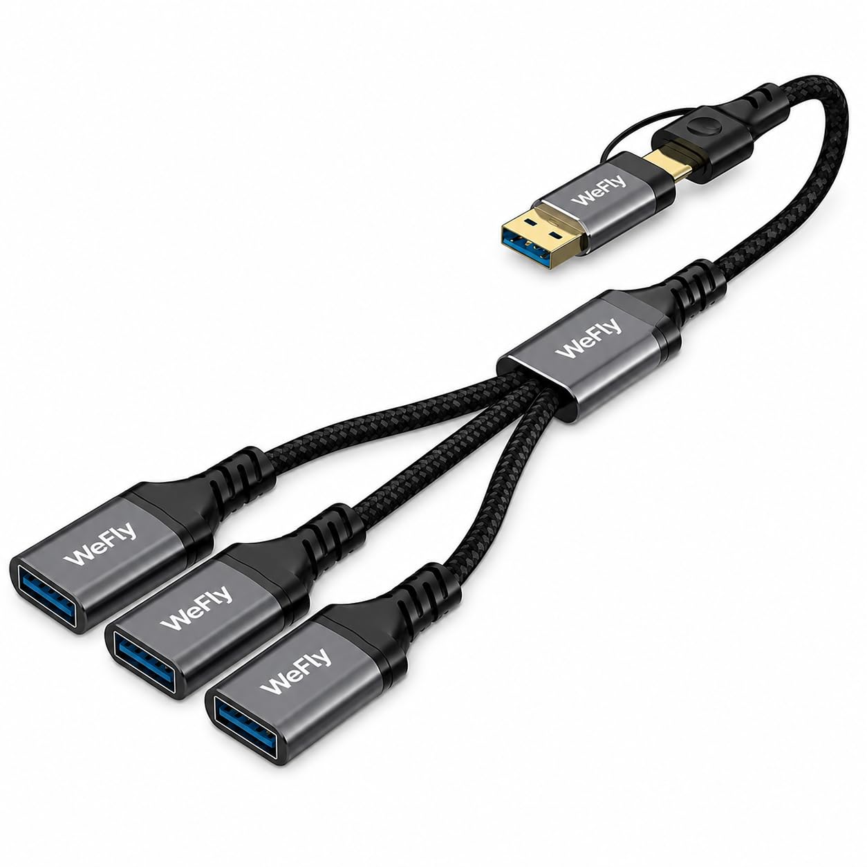 USB 3.0 Splitter Cable, 1 Male to 3 Female USB Hub, High-Speed Data Sync Adapter, Plug & Play, Braided Cable, Multi USB Port Expander for Laptop, PC, Desktop, Keyboard, Mouse, Flash Drive, Printer,-image-23