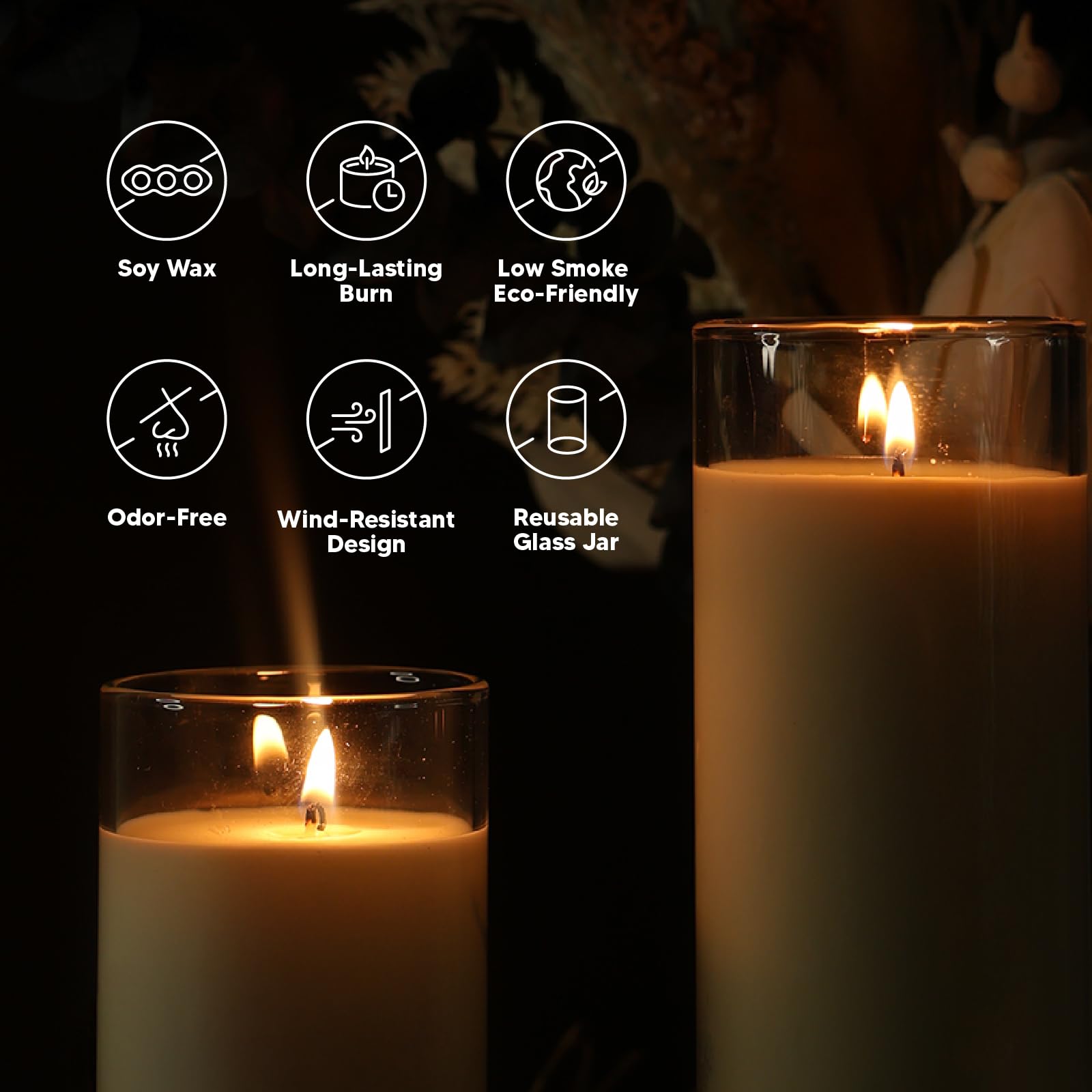Amazon.co.jp: 高さ7インチの無香キャンドル4本セット、7日間燃える