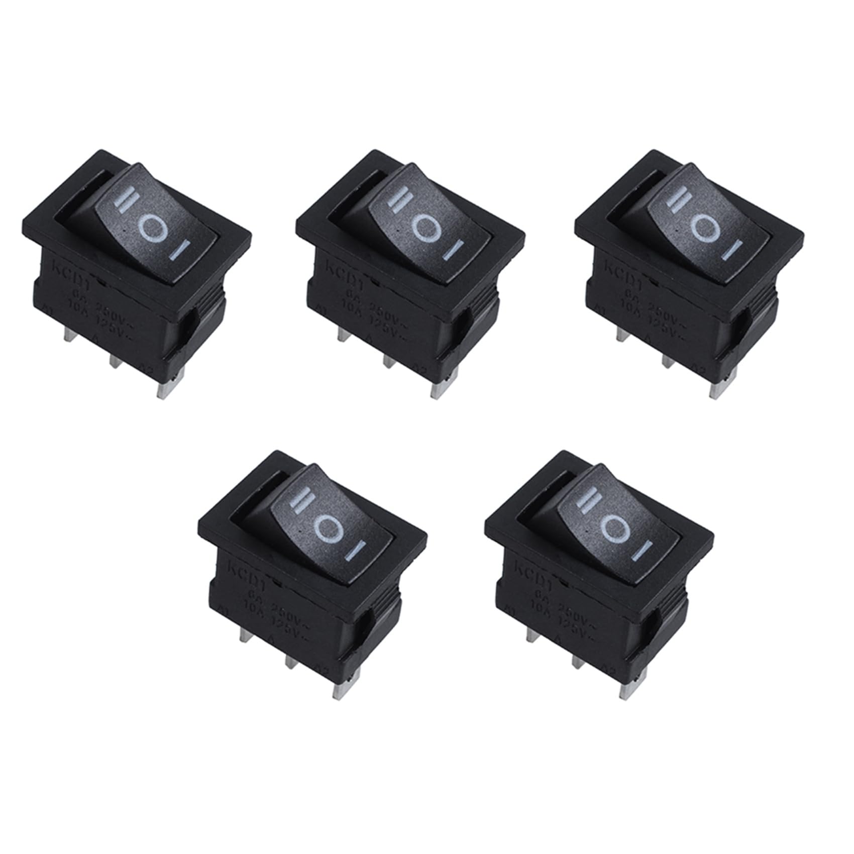 Jnchdghwa As Shown 5X Spdt -On 3 Position Snap In Boat Rocker Switch Ac 250V/6A 125V/10A