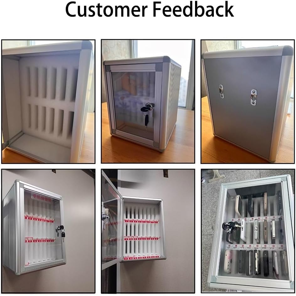 Multi-Slot Cell Phone Storage Locker Box with Handle - 15-60 Slots for Classroom, Office, and Exam Use - Ideal for Schools and Events, Organize Easily!