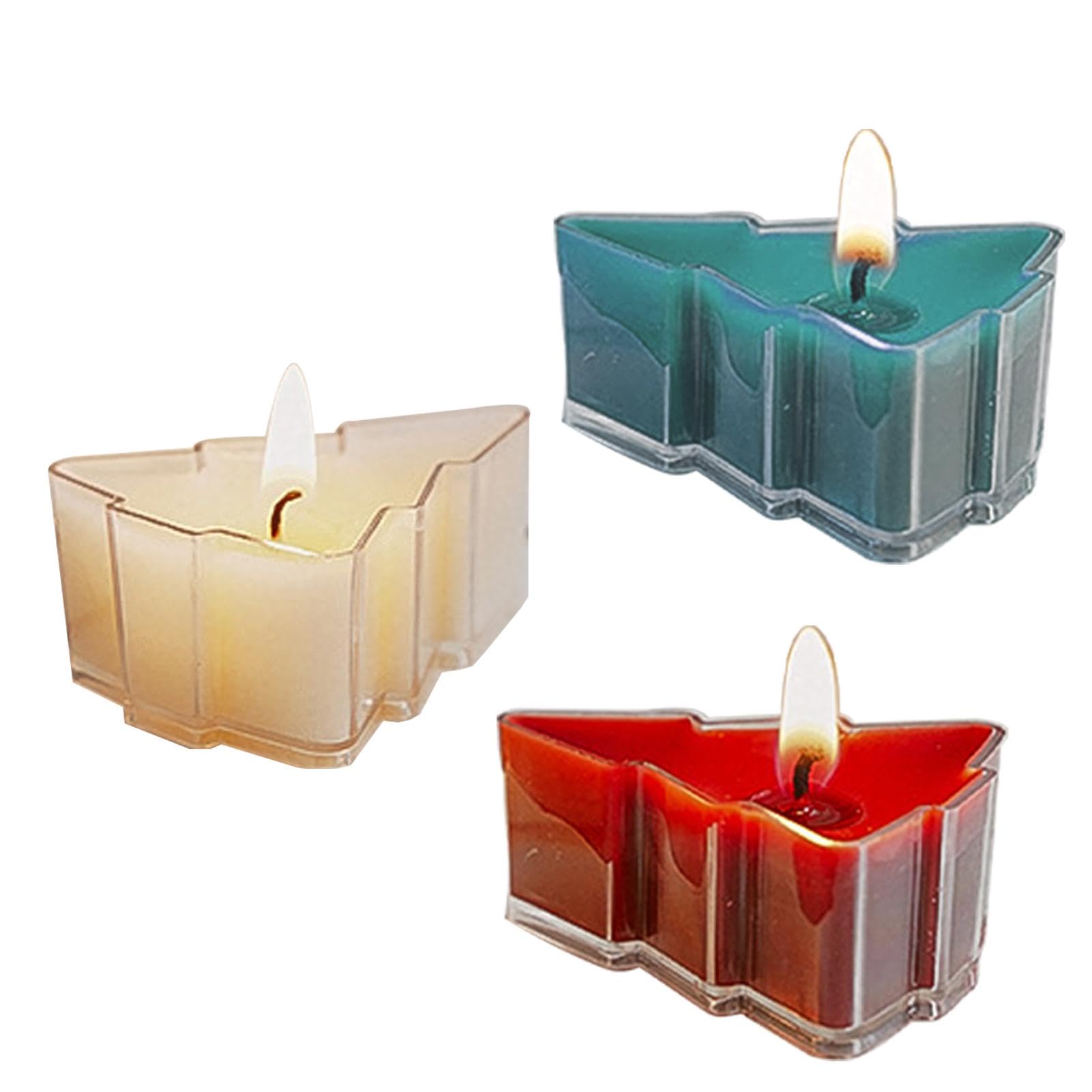 Paquete De 5 Velas De Árbol De Navidad, Velas De Aromaterapia Únicas, Velas De Té Para Uso Interior Y Exterior, Velas Aromáticas De Navidad: Pequeñas Velas En Forma De Árbol, Velas De Té De Navidad