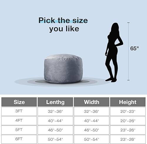 Miniatura 3 de EDUJIN Puf Sherpa de 4 pies puf grande de espuma viscoelástica de 4 pies para adultosadolescentes con relleno, funda de piel sintética ultrasuave,