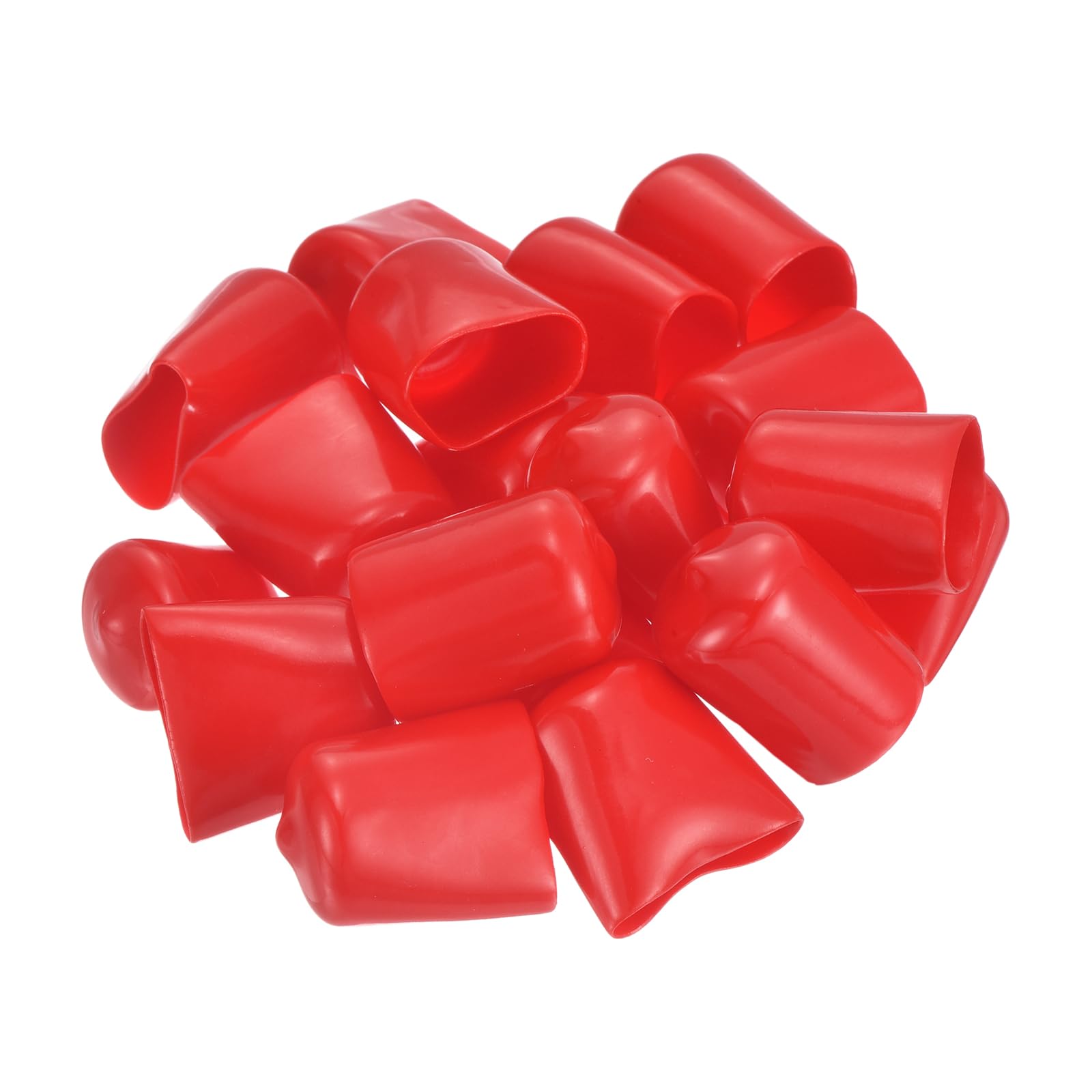 uxcell 100pcs Rubber End Caps 20mm(13/16") ID Vinyl PVC Round Tube Bolt Cap Cover Screw Thread Protectors Red
