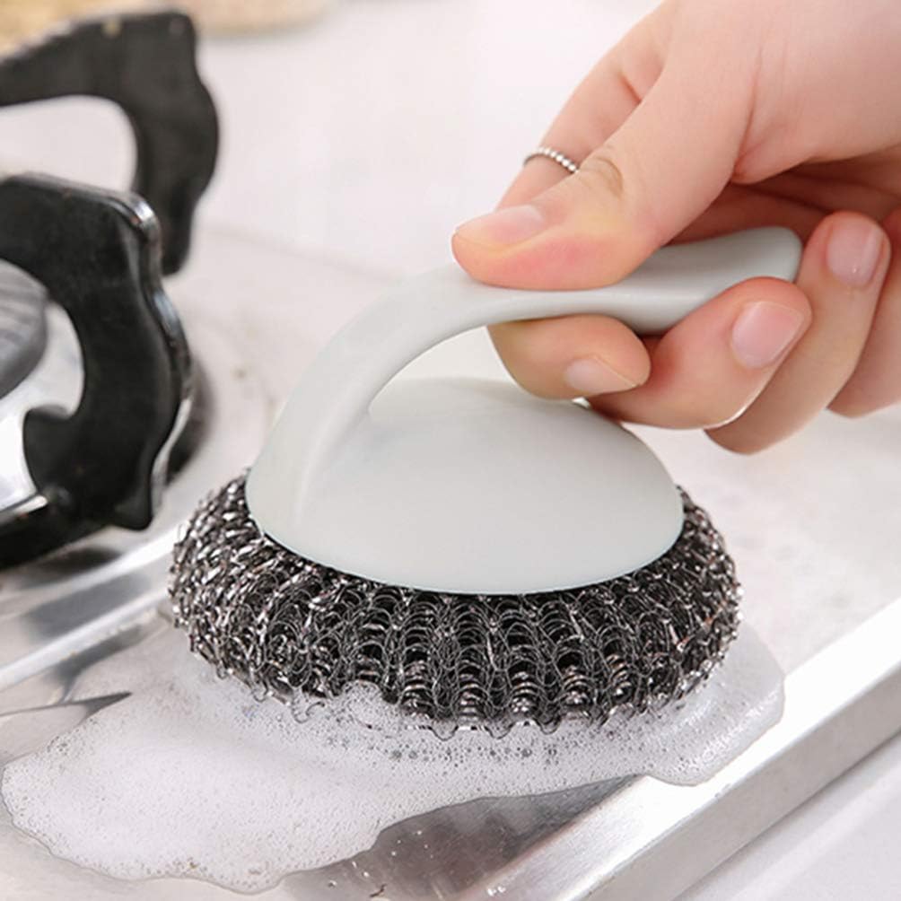 4本 皿スクラブブラシ 鉄線クリーニングブラシ ポット 皿 パン クリーニングスポンジ キッチン 食器 クリーニングツール ブラシ用