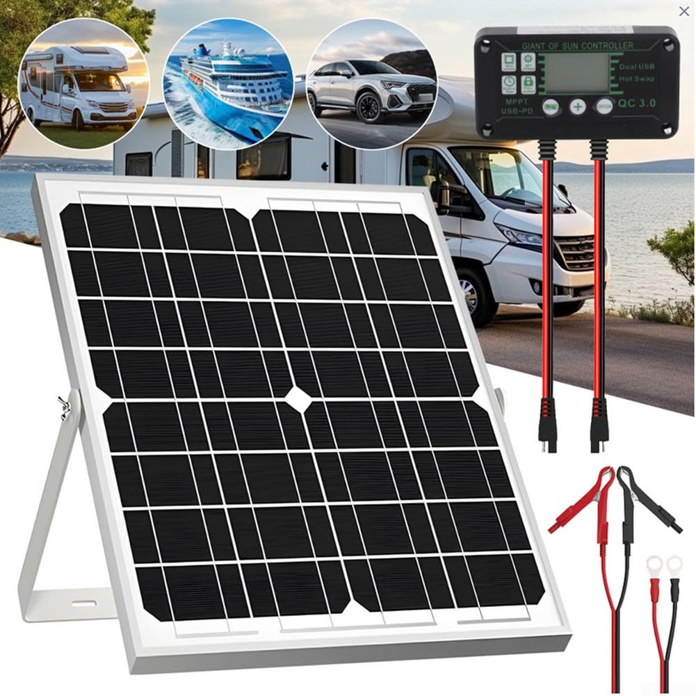Chargeur de batterie solaire MPPT 12 V avec système de charge intelligent pour voitures, bateaux et motos, conversion optimisée de l'énergie solaire pour un fonctionnement fiable