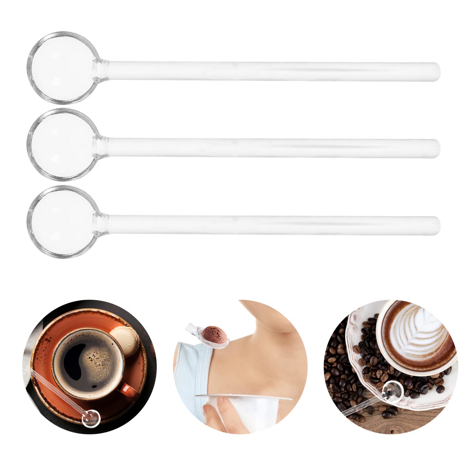 MAGICLULU Glas-Rührlöffel Set – 6 Stück, 14,2 Cm, Transparent Für Kaffee, Tee & Cocktails
