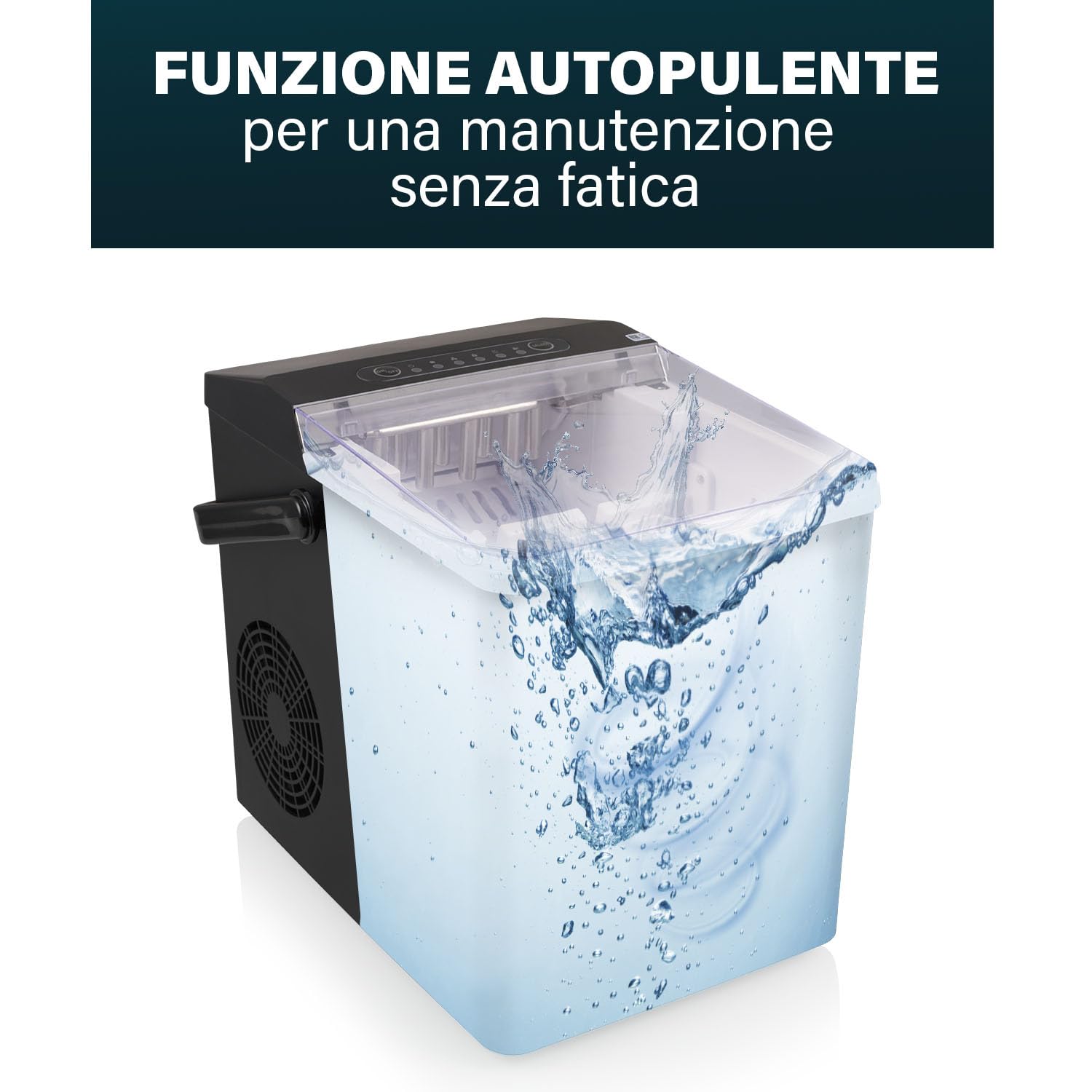 Princess Ice Maker XXL - Serbatoio da 1,75 L - 9 cubetti di ghiaccio in 6 minuti - Produce fino a 12 kg di cubetti di ghiaccio - 2 dimensioni di cubetti disponibili - Funzione di autopulizia - 239830