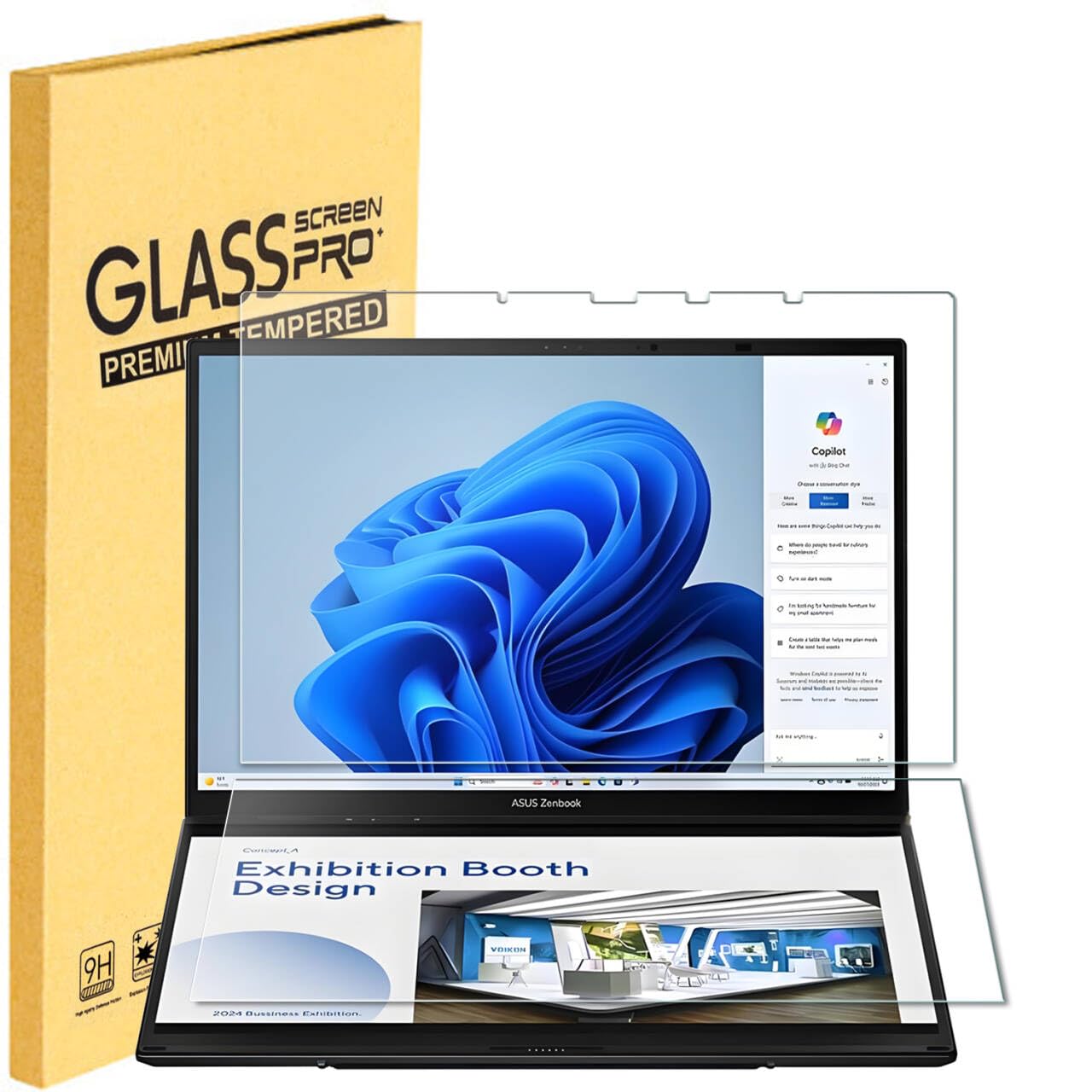 Upscreen Schutzfolie Für ASUS ZenBook Duo OLED 2024 UX8406 Displayschutzfolie Folie Premium Matt Entspiegelt Antibakteriell S0pag0ui