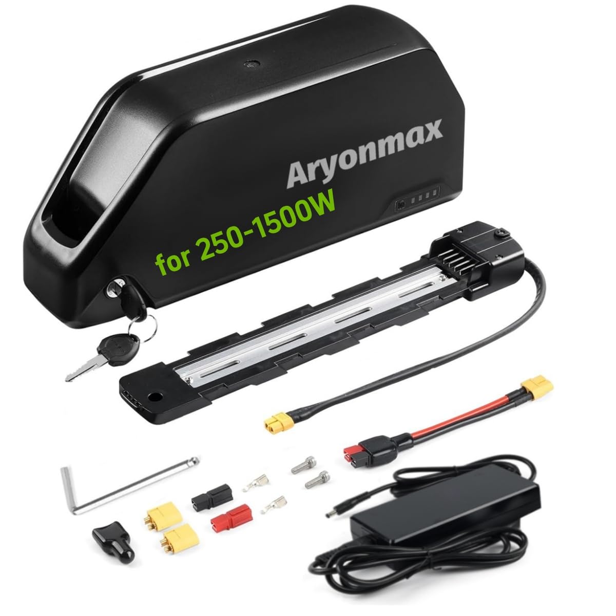 Electric Bike Battery 48V 52V 20AH 25AH, Long Life Ebike Battery with Grade-A Cell Charger and 5-Pin Base Plate (48V 25AH)