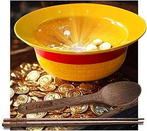 One Piece Straw Hat Anime Ramen Bowl with Wooden Chopsticks &amp; Spoon, Luffy Ceramic Bowl Anime Merchandise Birthday Gift with Exquisite Packaging Box