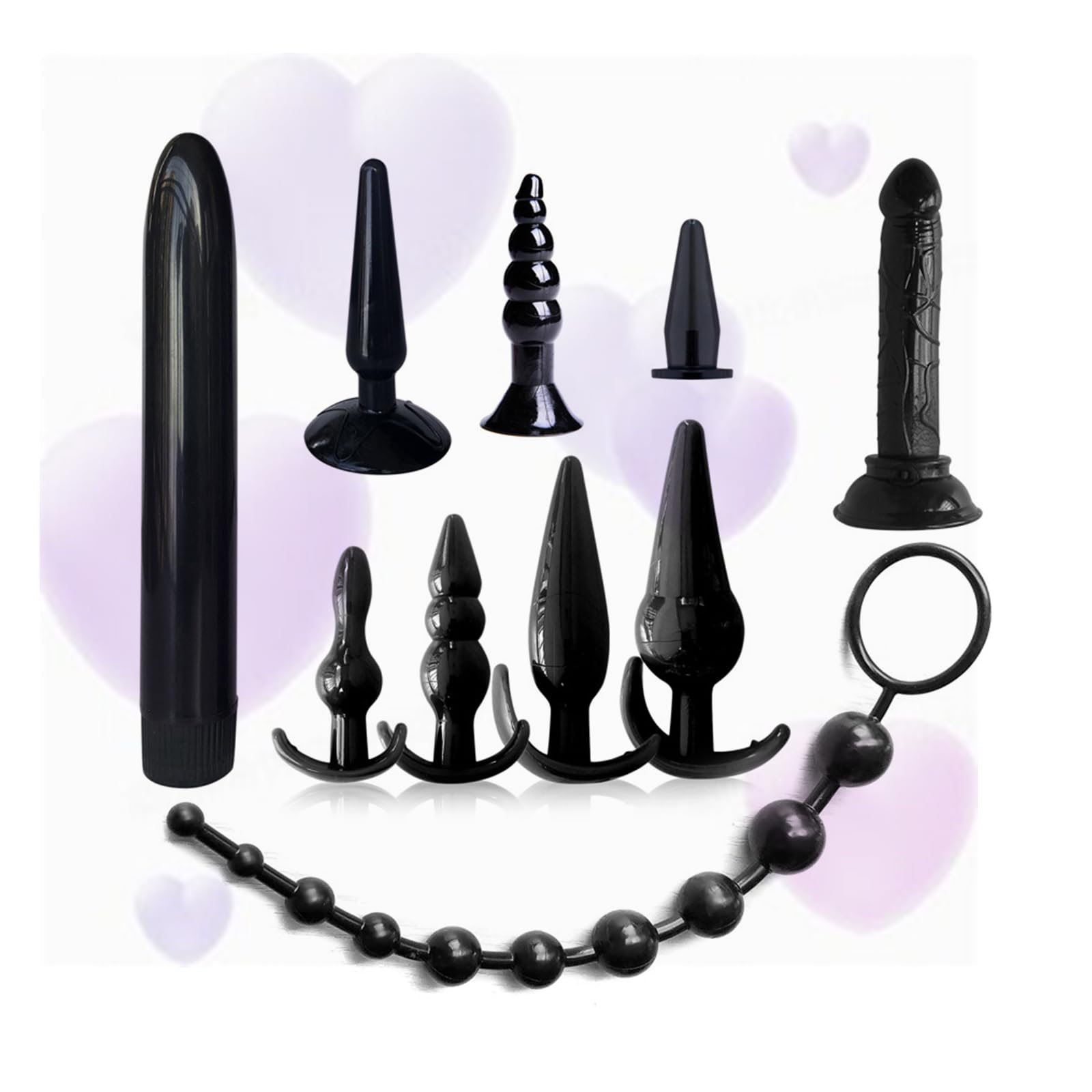 Ensemble d'entraînement souple et polyvalent de 10 pièces en noir pour hommes et femmes.