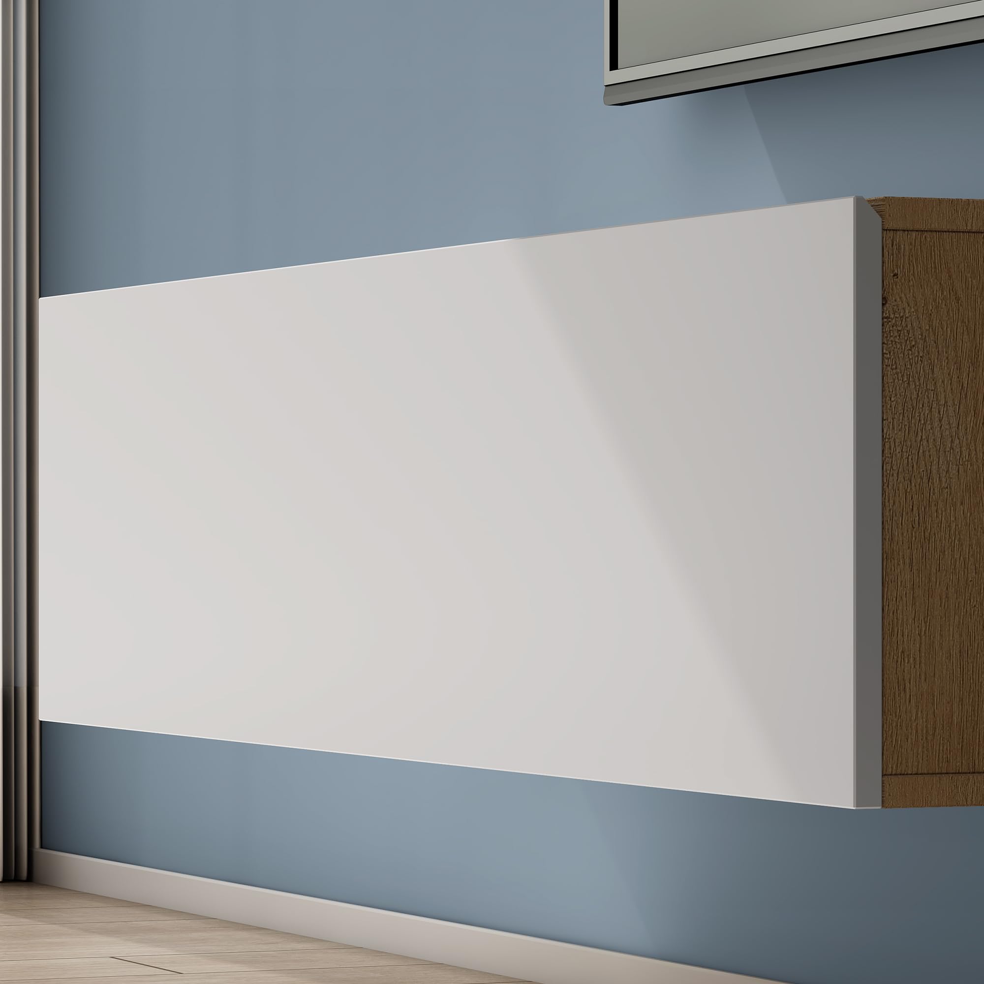 Mai & Mai Mobile TV per Televisore 120x40,2x30cm, Armadietto per TV con 2 Ante Armadietto Basso Soft-close per Soggiorno, Sala da Pranzo, Camera da Letto Fernsehschrank02, Marrone chiaro+Bianco opaco