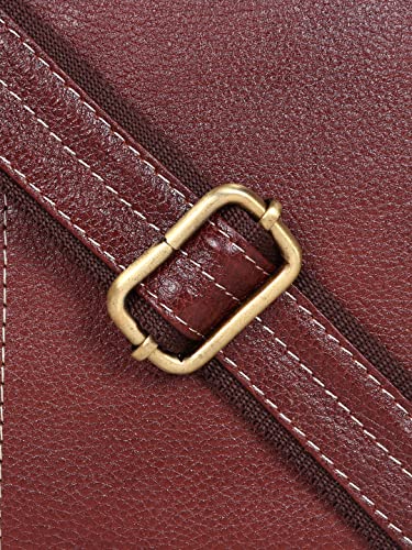 Image of Teakwood Genuine Leather 15 Inches Slim Unisex Brown Solid Laptop Bag