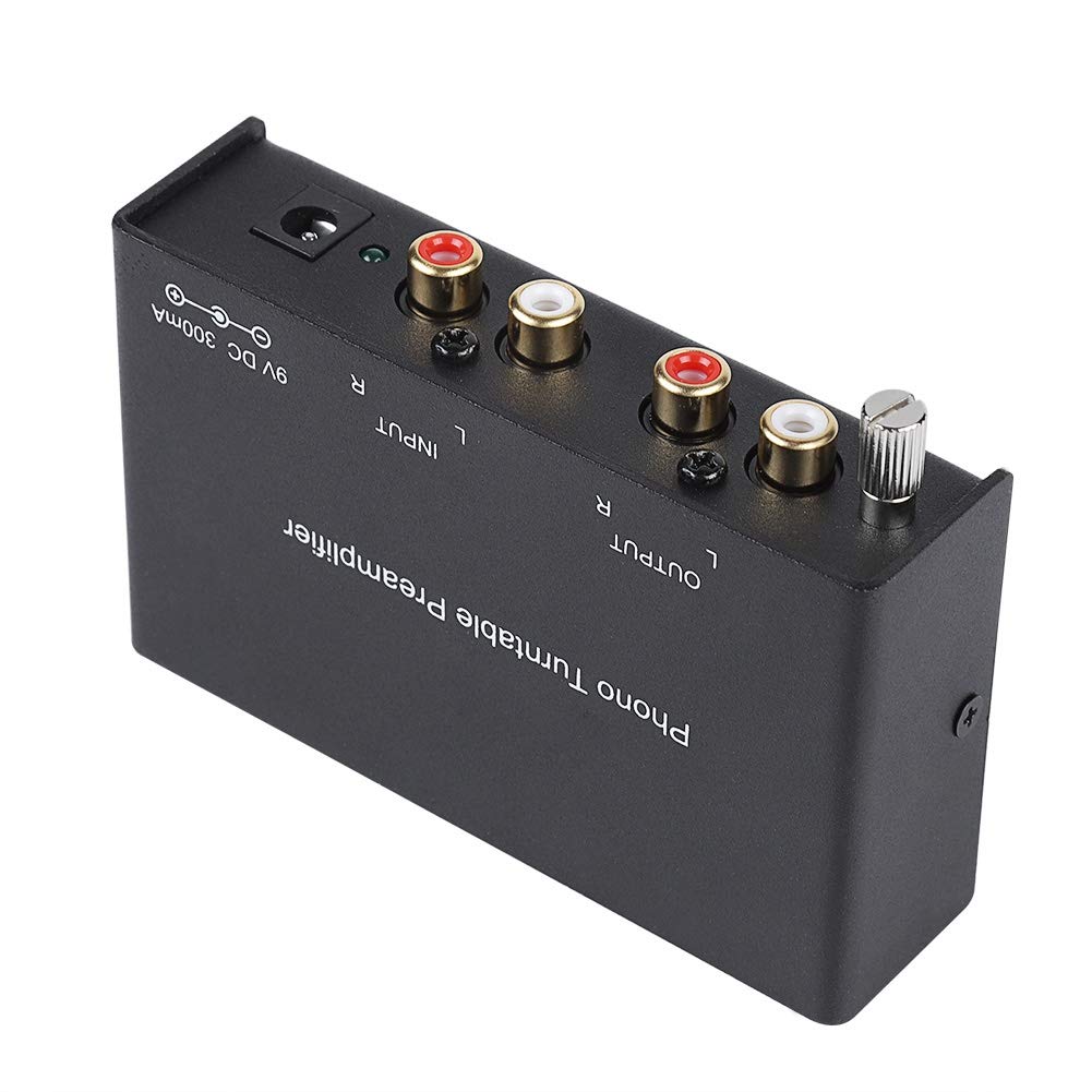 ASHATA Preamplificatore Phono, Preamplificatore Phono Stereo a Doppio Canale, Preamplificatore per Giradischi Riduzione del Rumore Preamplificatore Stereo Hi-Fi Presa EU(EU)