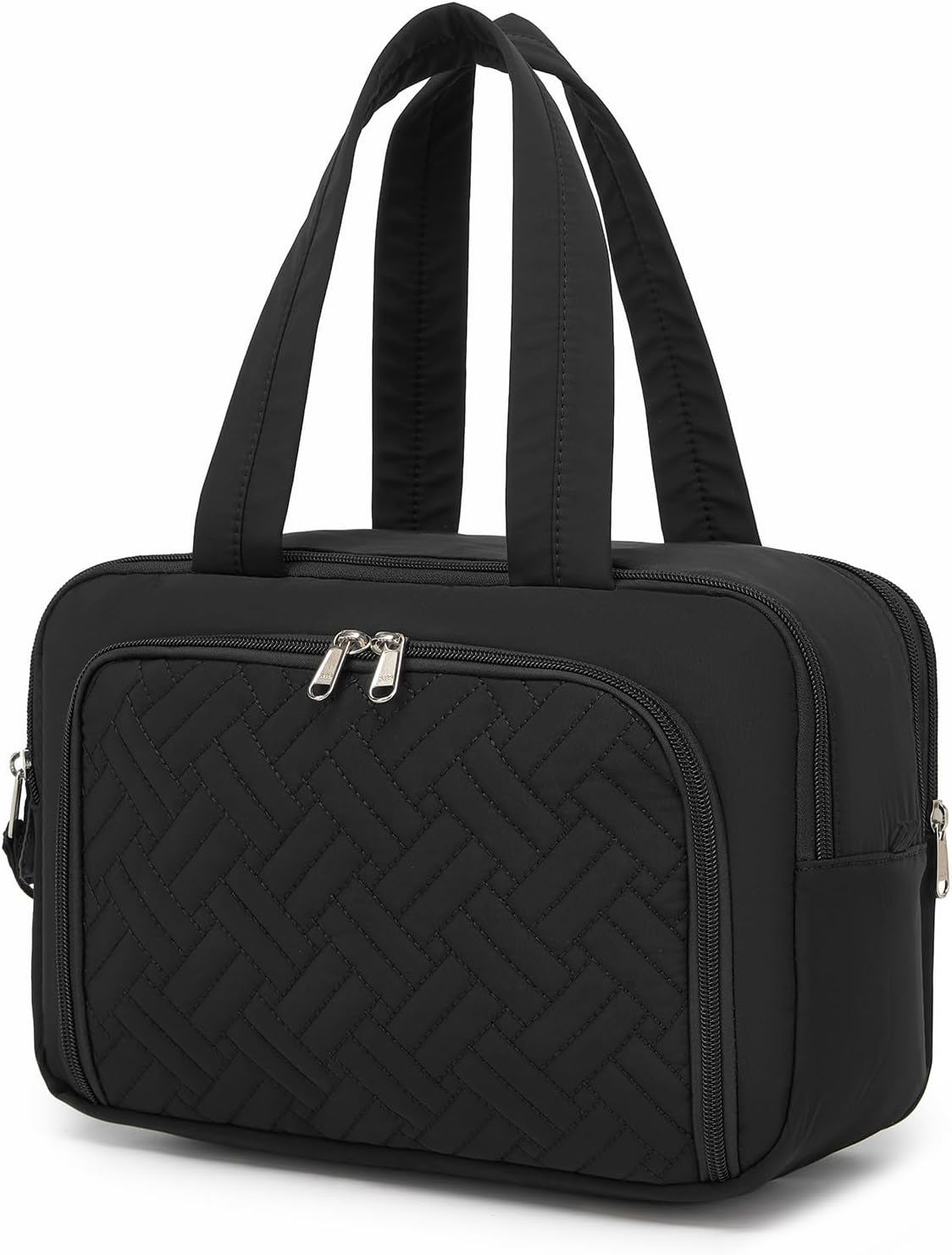 Kono Large Travel Toiletry Bag for Women, Makeup and Wash Bag, Black