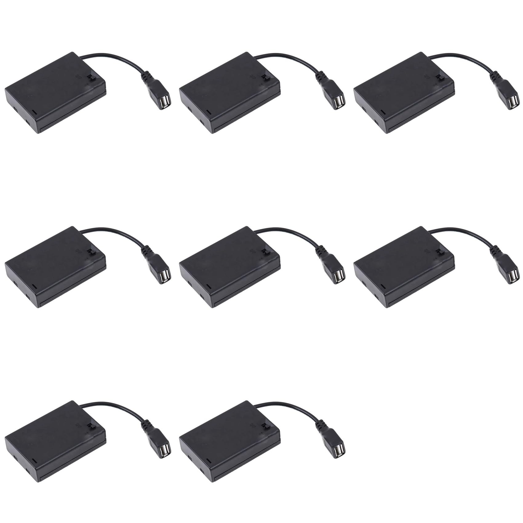 Jnchdghwa Women's Black 8Pcs 3Xaa Battery Case With Cover And Switch Connected To Usb Connector Usb Socket Battery Holder