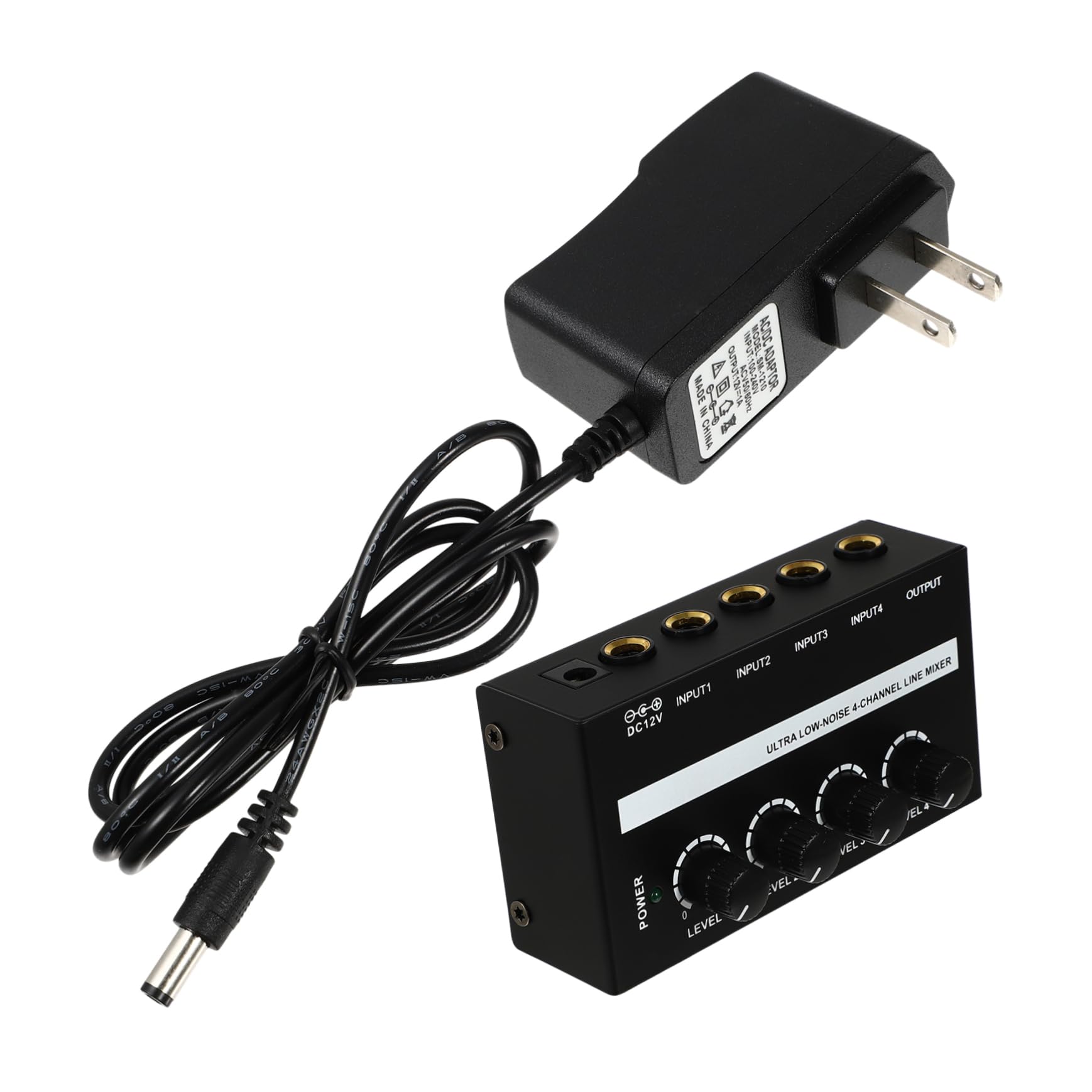 Yardwe Channels Mini Audio Mixer Compact Stereo Line Mixer for Musicians Portable Sound Control for Recording Clubs and Bars Durable Construction US Plug