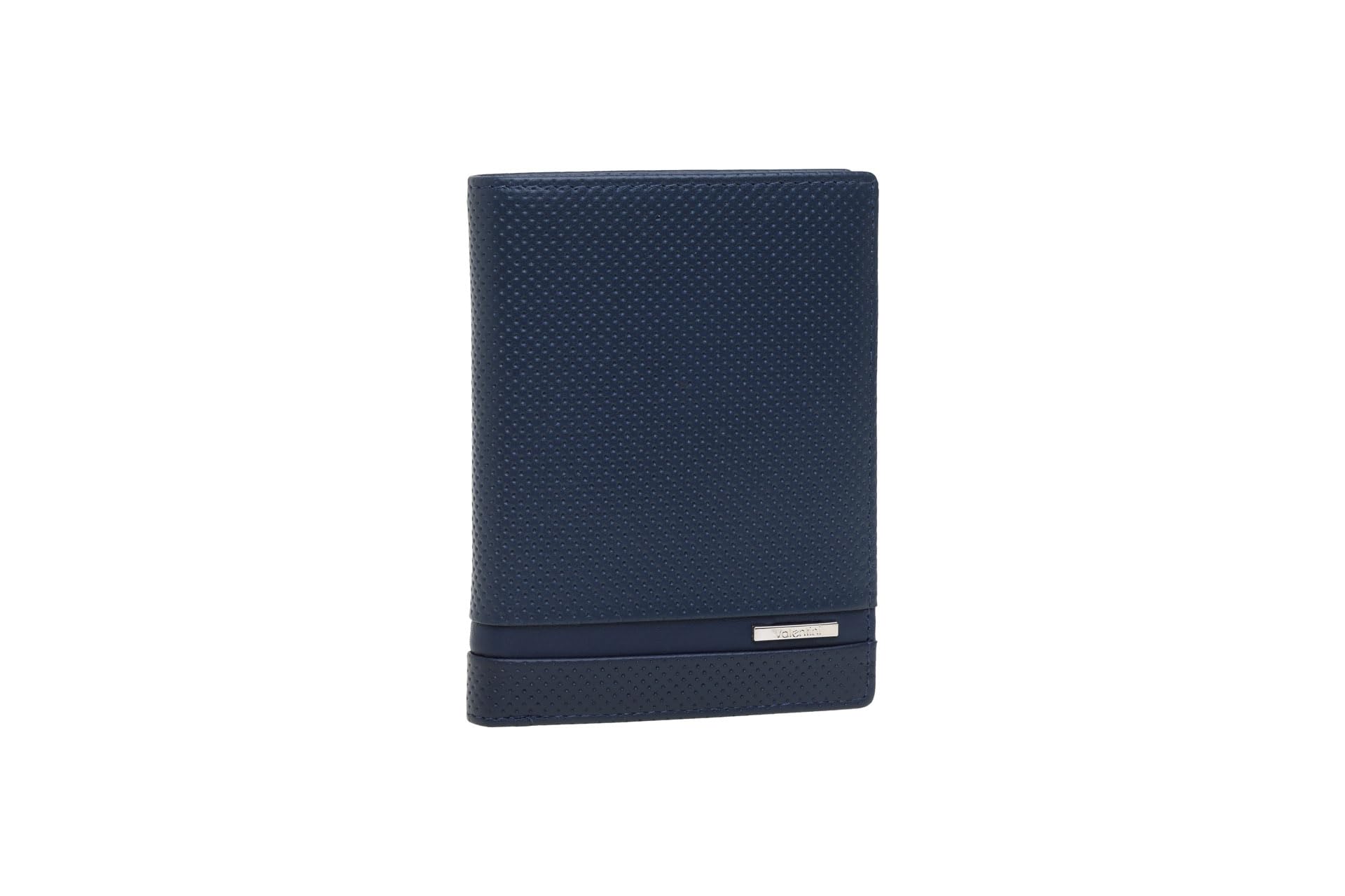 Valentini Portfel Męski - 15 Przegródek na Karty i Dokumenty - Ochrona RFID - Skóra Naturalna - 13 x 9,5 cm Czarny Perforated