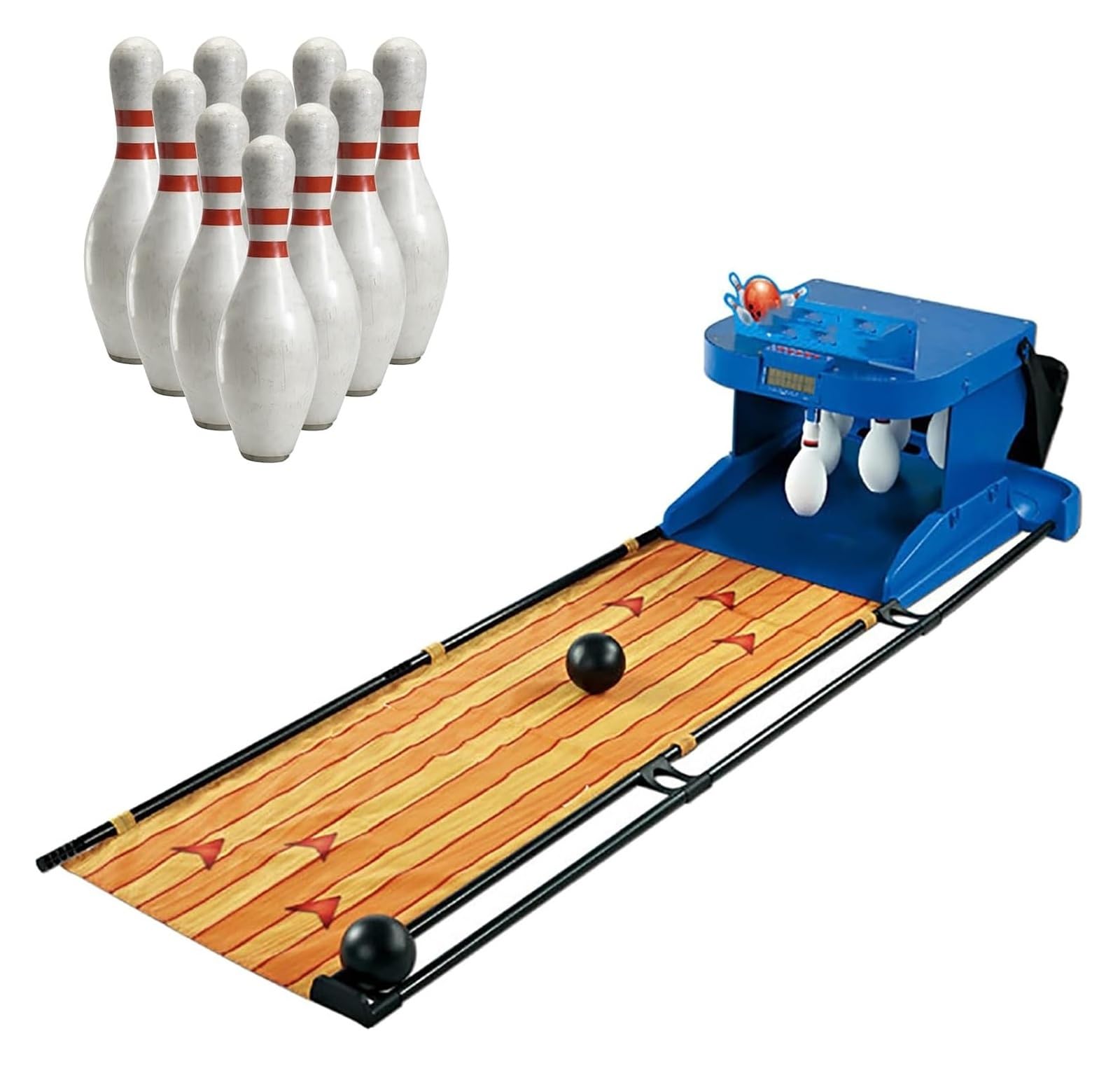 Gioco elettronico di Bowling Alley, Console interna per giochi sportivi a palla con aggiornamento automatico del quadro di valutazione LED, Set di giocattoli pieghevoli per Bowling con illuminazione,
