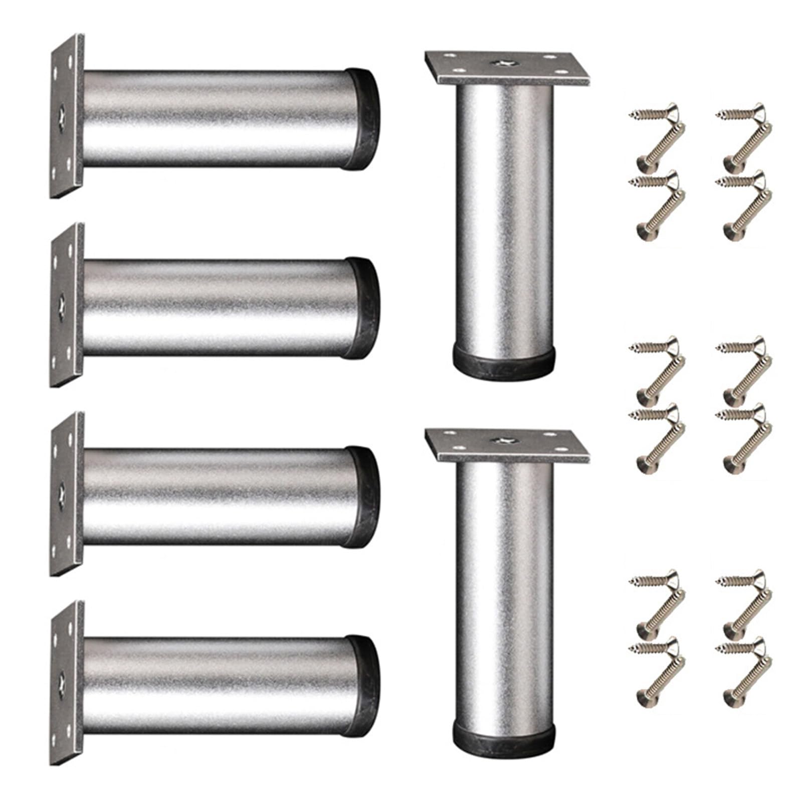Elnwnnkc Silver 6Lots Aluminum Alloys Adjustable Furniture Feets Modern Styles Bed Leg Elevator For Stable Height Strong Bed Leg Extensions