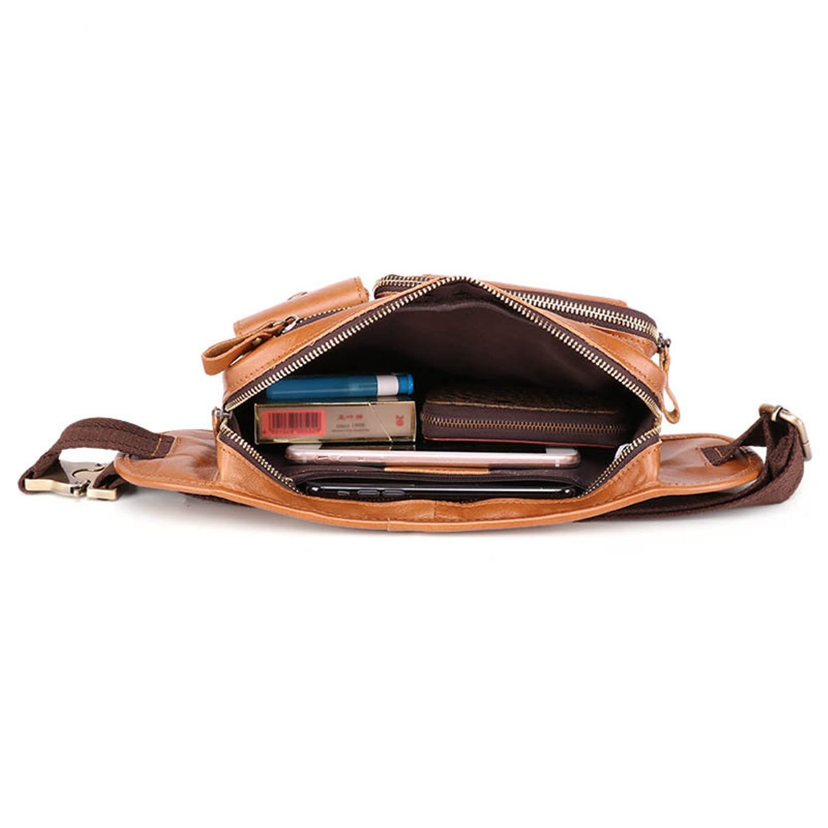 Marsupi Running Unisex, Borsa in vita in vera pelle da uomo Fanny Pack Festival da viaggio Festival in esecuzione escursionismo Ciclismo arrampicata Sport Outdoor Sport Bum Bag Sacchetto del telefono