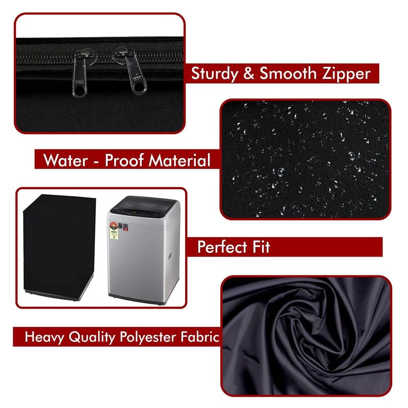 Image of Polyester Top Load Washing Machine Cover Suitable For Samsung, Lg, Godrej, Whirlpool 6.5Kg, 7Kg, 7.5Kg, 8Kg, 9Kg, 10Kg, 11Kg, Waterproof Cover, Solid Coffee.