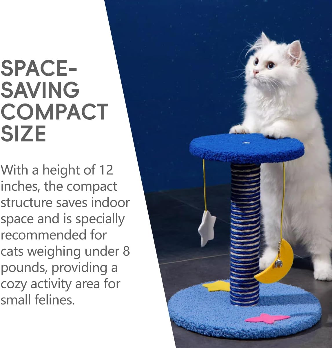 Starry Sky Cat Tree Tower | Multi-Layer Cats Furniture with Space Capsule | Cat Bed & Cat House Combined | Durable Cat Scratching Post for Indoor Cats (12Inch)