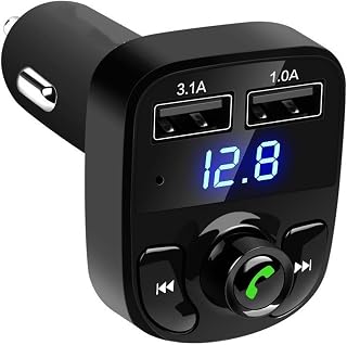 Car FM Transmitter - Wireless Car Radio Adapter, Music Player | Noise-free Calls, Car FM Transmitter with Handsfree Calls, MP3 Car Audio Adapter incl | Brusfria samtal, FM-sändare för bil med handsfree-samtal, MP3-billjudadapter inkl